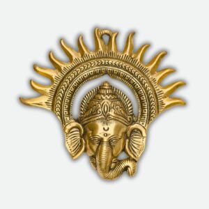 Lord Ganesh Head Wall Hanging Metal Idol Statue Home Decor