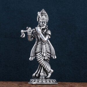 Buy Silver Krishna Standing Idol 3d Solid Silver Shree Krishna