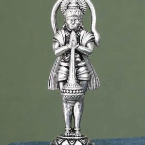 Lord Hanuman Silver Standing Idol 3D solid Hindu God Statue