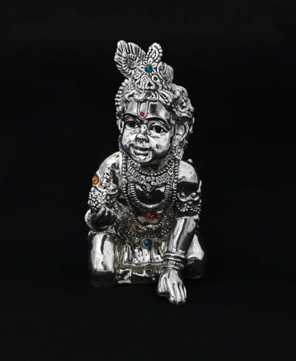 Silver Bal Gopal Lord Krishna God Idol