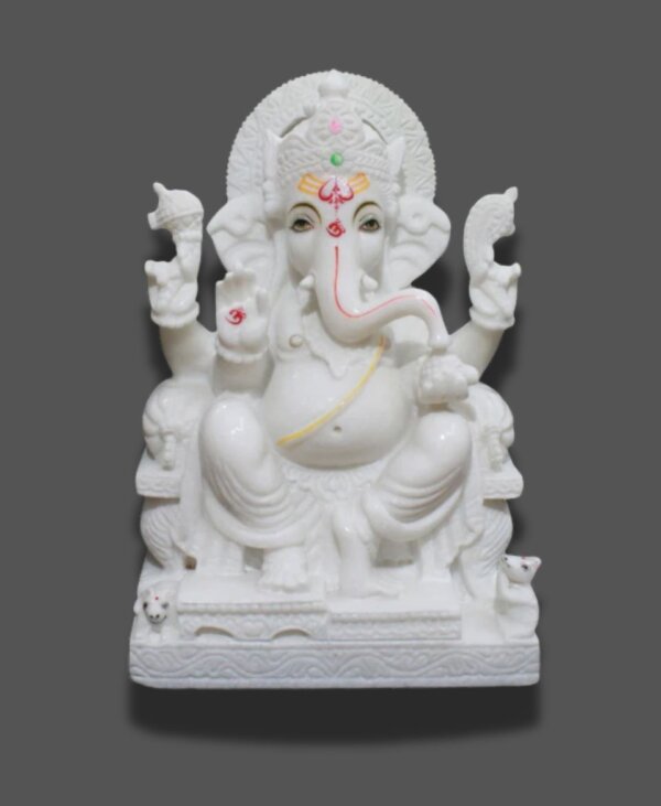 Marble Ganesh Statue Sitting 15 inch Best Quality