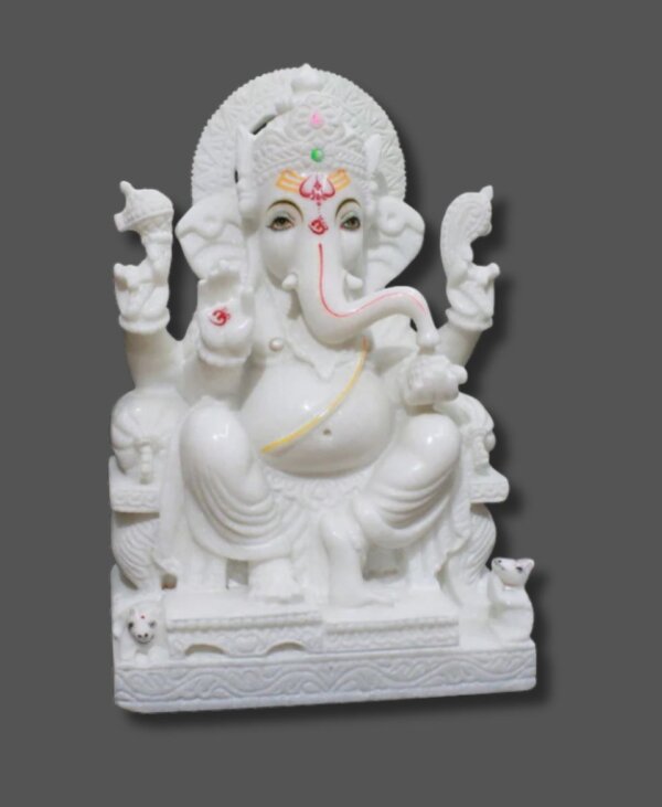 Marble Ganesh Statue Sitting 15 inch Best Quality