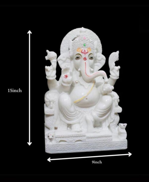 Marble Ganesh Statue Sitting 15 inch Best Quality