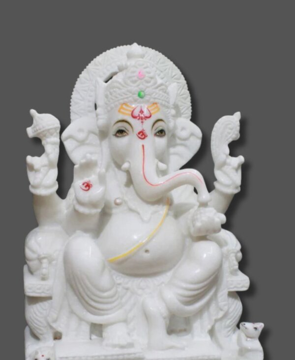 Marble Ganesh Statue Sitting 15 inch Best Quality