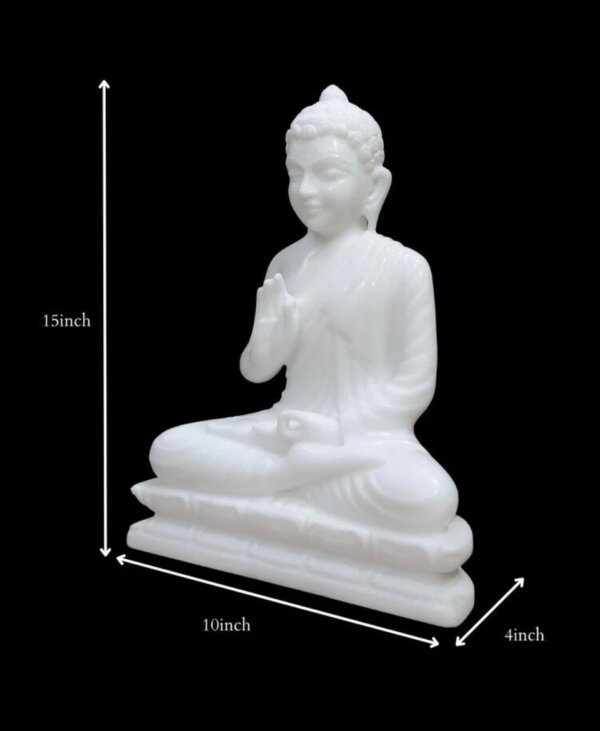 Buddha Statue Makrana Marble 15-Inch Peaceful Home decor