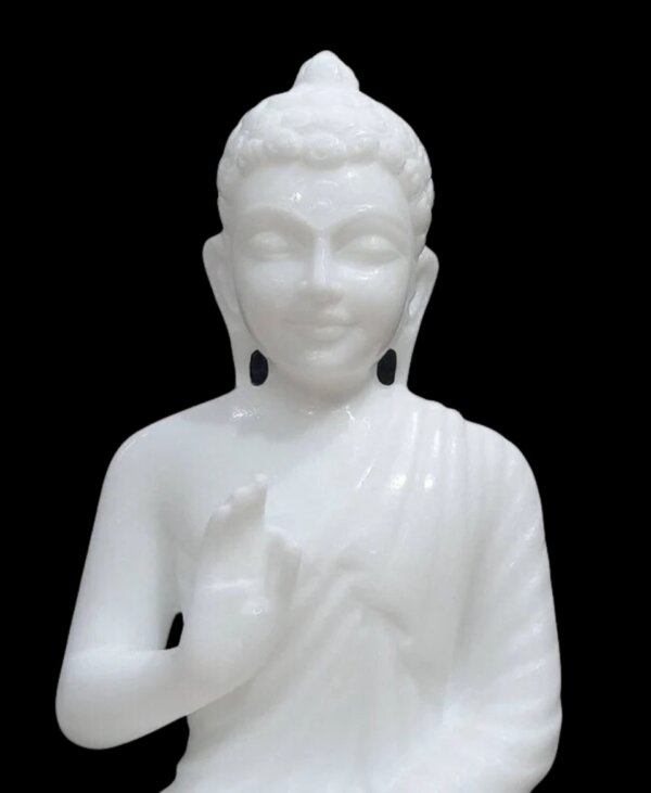 Buddha Statue Makrana Marble 15-Inch Peaceful Home decor